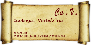 Csoknyai Verbéna névjegykártya